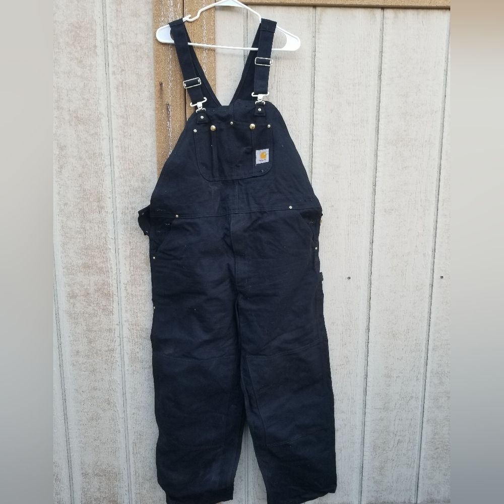 Carhartt Men's Duck Bib Unlined Overall R01. 44x30 closer 42x30 in comparison